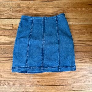 Free People Blue Denim Mini Skirt